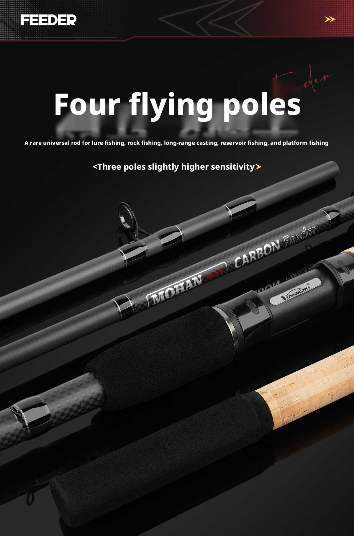 Canna da Pesca Mohan Max Carbon Feeder 3m, 3.3m, 3.6m, 3.9m