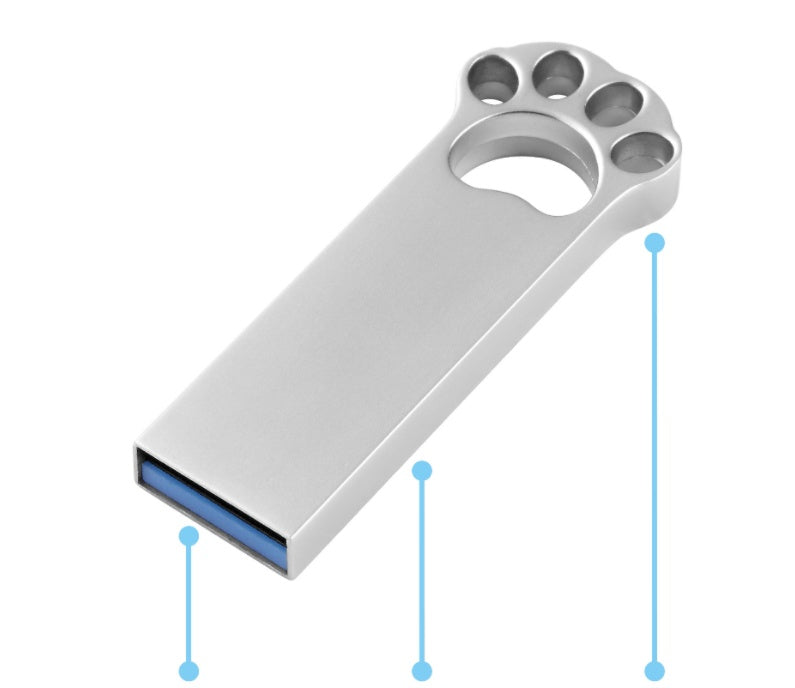 Chiavetta USB Cat Paw in Metallo - Waterproof & Creative Design