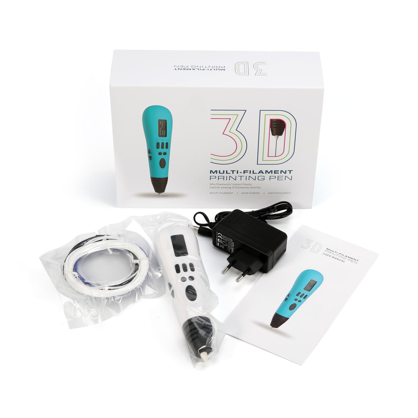 Multi-Color 3D Printing Pen con Display LCD