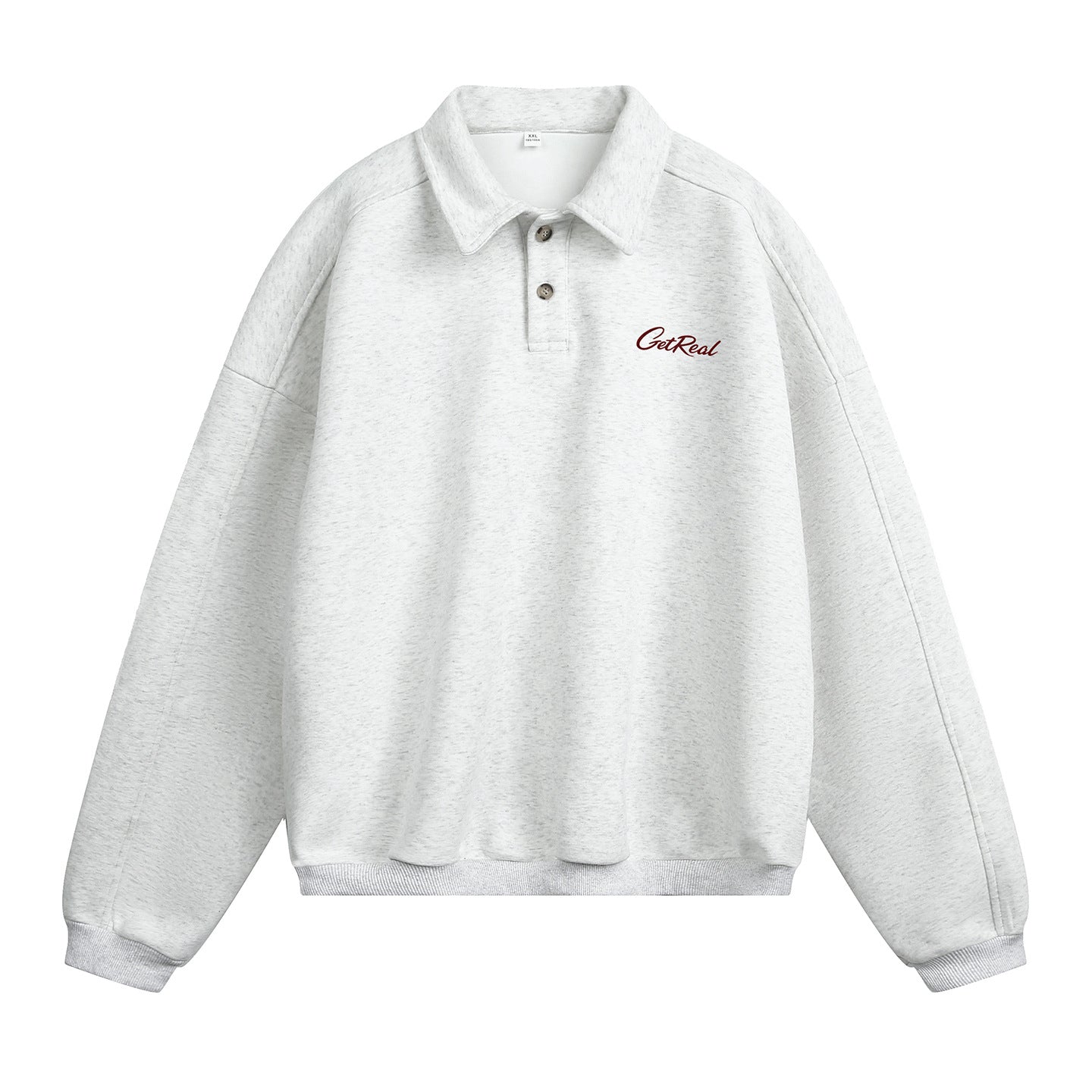 Felpa - Polo Retro Button – Felpa con Scollo a Bottoni e Maniche Lunghe (M-2XL)
