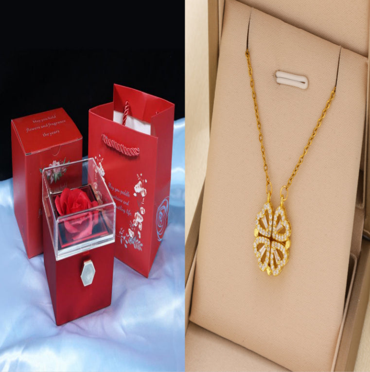 Gift Box with Jewel embellished with an eternal rose