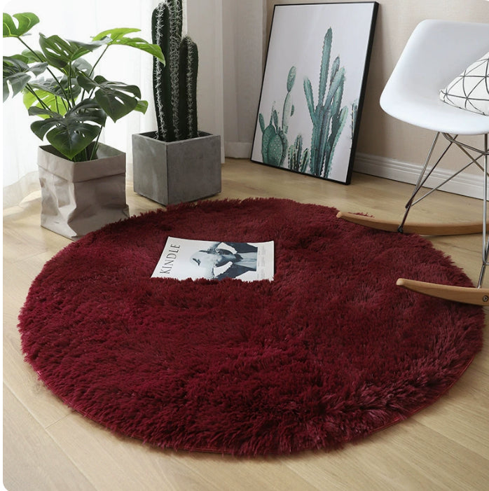 Faux Fur Long Shag Rug – Tappeto Rotondo a Pelo Lungo in Pelliccia Sintetica