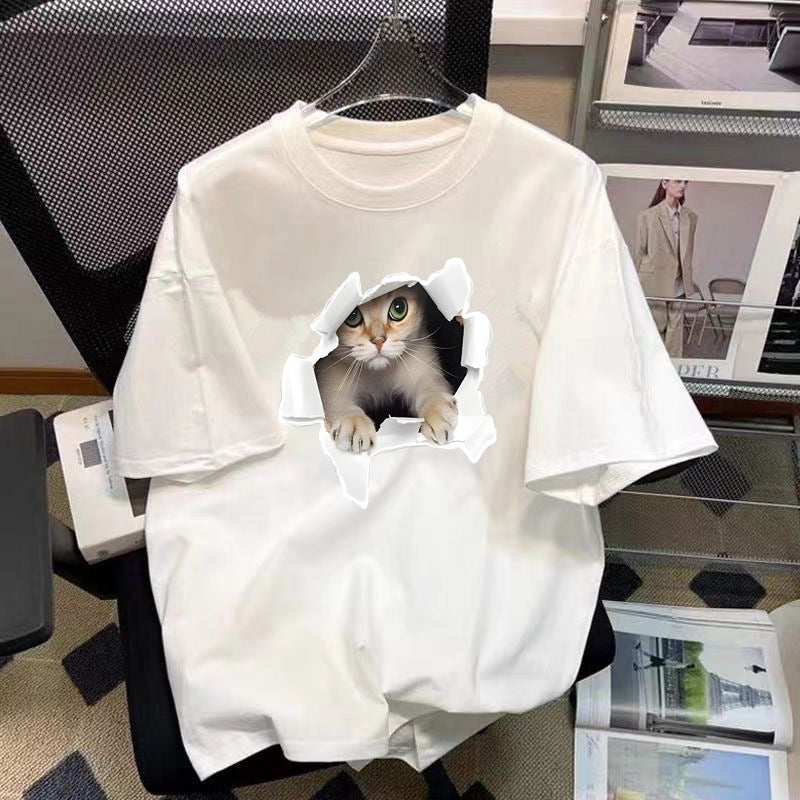 T-Shirt Peek-a-Boo Cat Tee (M-5XL)
