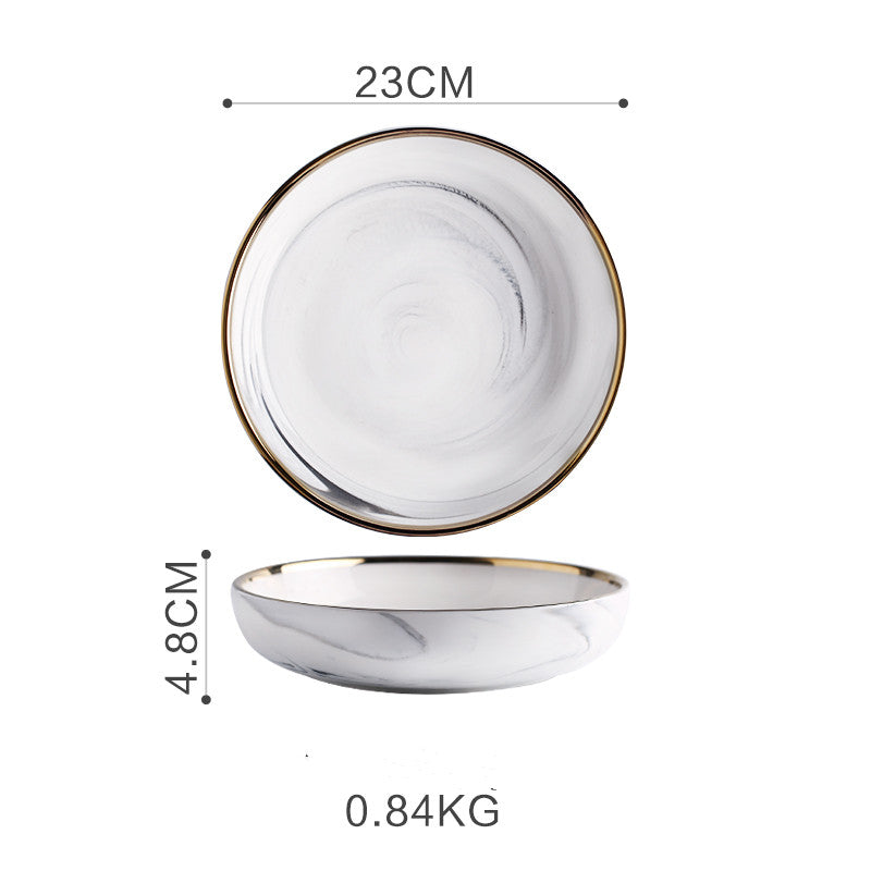 Set Piatti con Texture Marmo Moderno