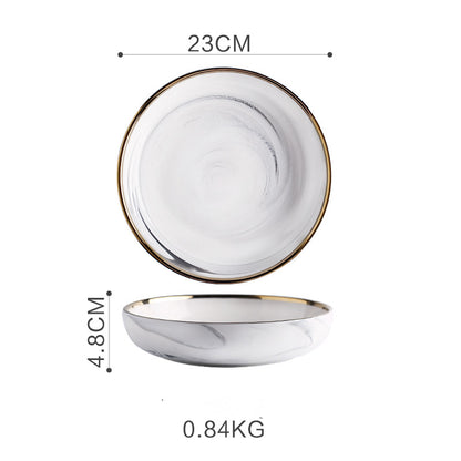 Set Piatti con Texture Marmo Moderno