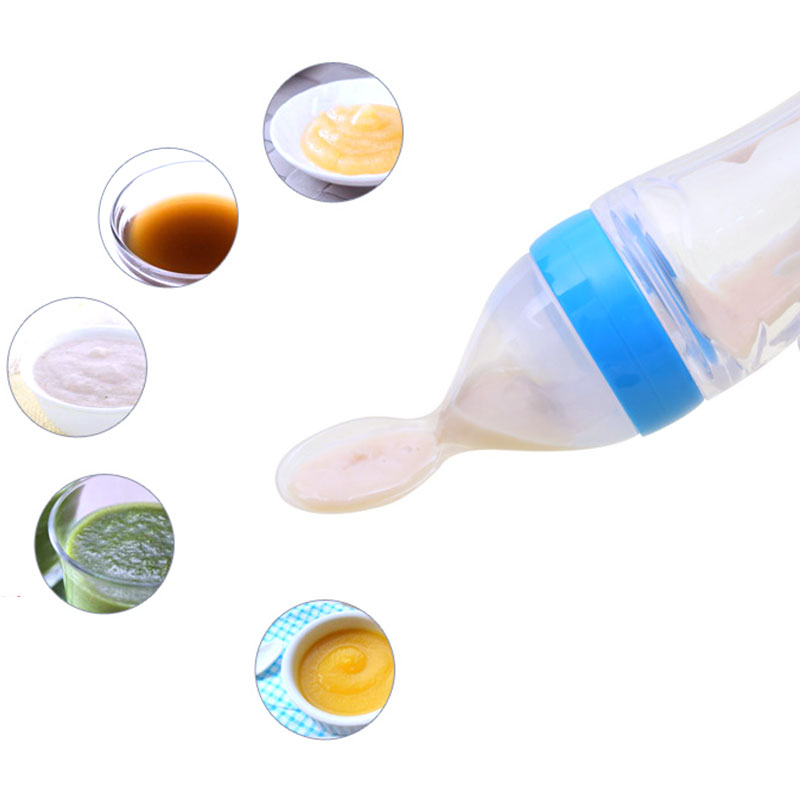 First Bite - Biberon Dosatore con Cucchiaio in Silicone per Omogeneizzati