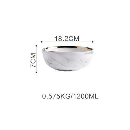 Set Piatti con Texture Marmo Moderno