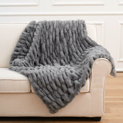 Tie-Dye Rabbit Fur Blanket – Coperta in Pelliccia Sintetica Tie-Dye