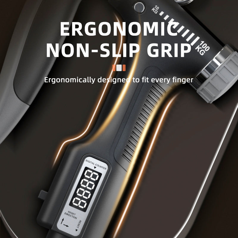 Power Grip Pro – Impugnatura Intelligente Regolabile (10-100 kg) con Contagiri