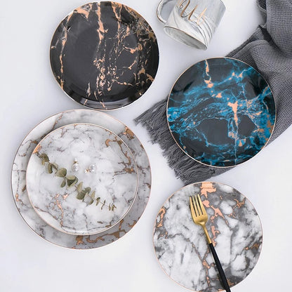 Set Piatti Orientali Nile - Marmo & Oro Blue Ocean