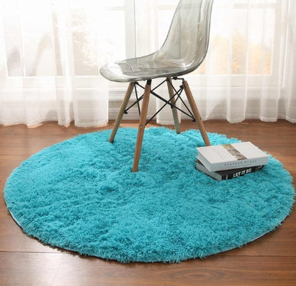 Faux Fur Long Shag Rug – Tappeto Rotondo a Pelo Lungo in Pelliccia Sintetica