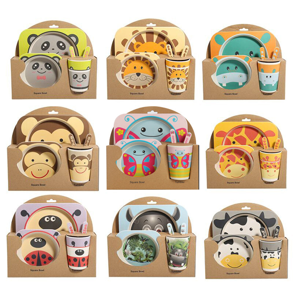 Eco-Bambù Kids Set – Set pappa 5 pezzi in fibra di bambù