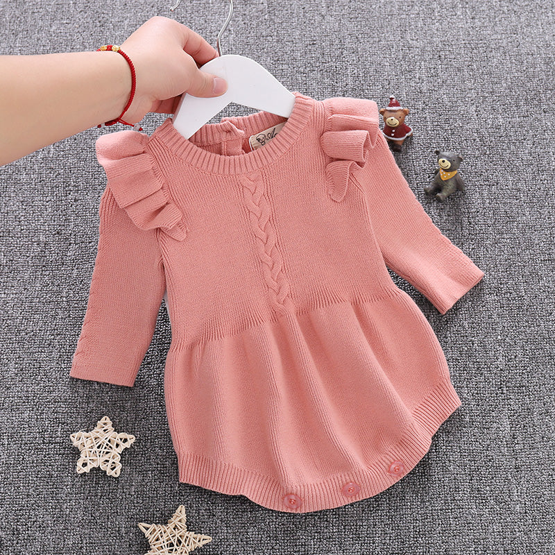 Preppy Girl – Body in Cotone Effetto Finto Maglioncino (6-9 mesi, 9-12 mesi, 12-18 mesi, 24-36 mesi)
