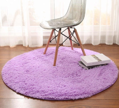 Faux Fur Long Shag Rug – Tappeto Rotondo a Pelo Lungo in Pelliccia Sintetica