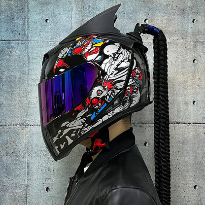 Casco Integrale "Street-Braids" con Treccine (S-2XL)