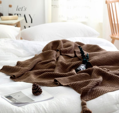 Coperta Nordica a Maglia con Frange