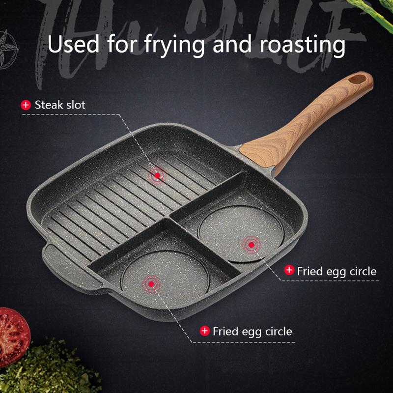 Maifan Stone Steak Pan – Padella Professionale Antiaderente per Bistecche e Uova