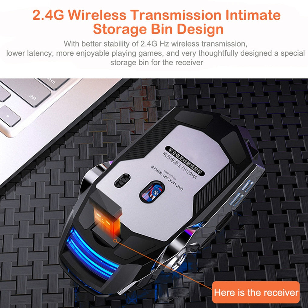 Silver Eagle A7 - Mouse Wireless Ricaricabile Silent Click