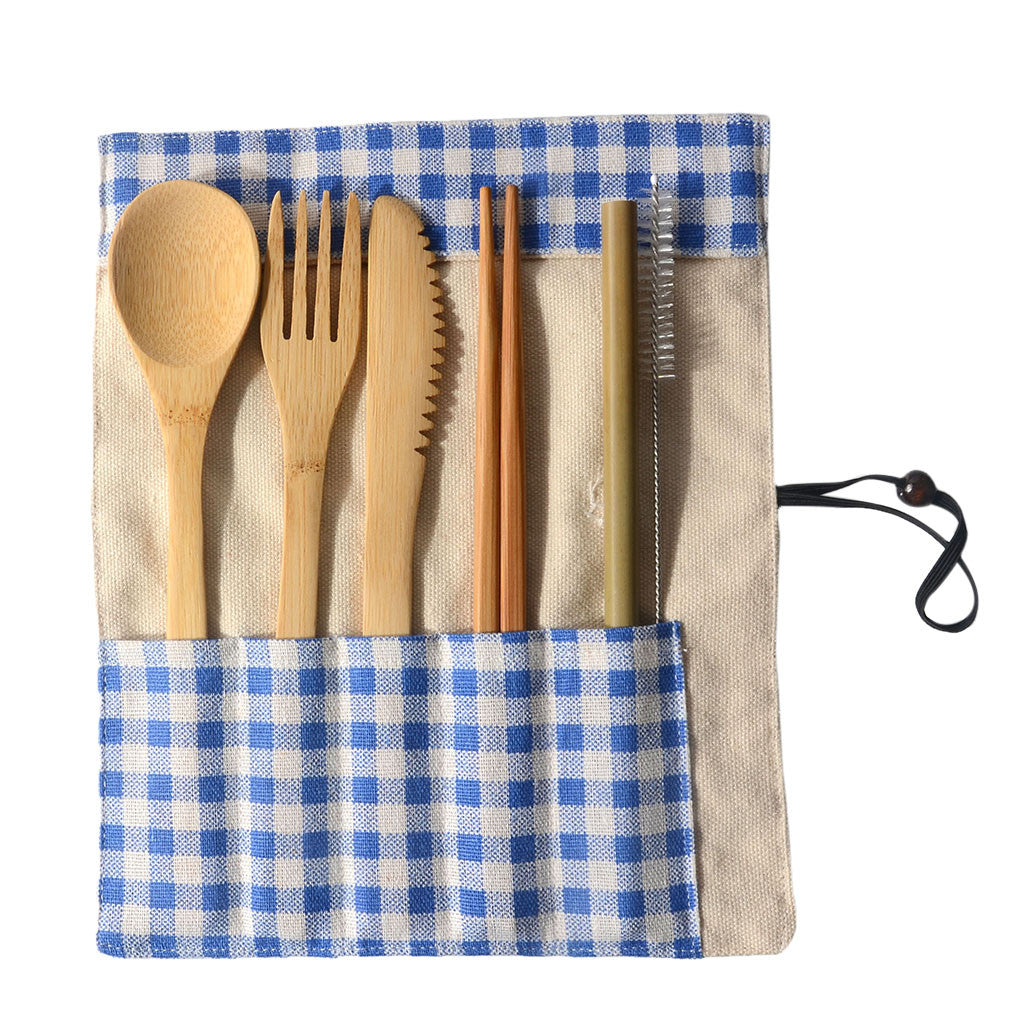 Eco-Bamboo - Set Posate da Viaggio 6 Pezzi