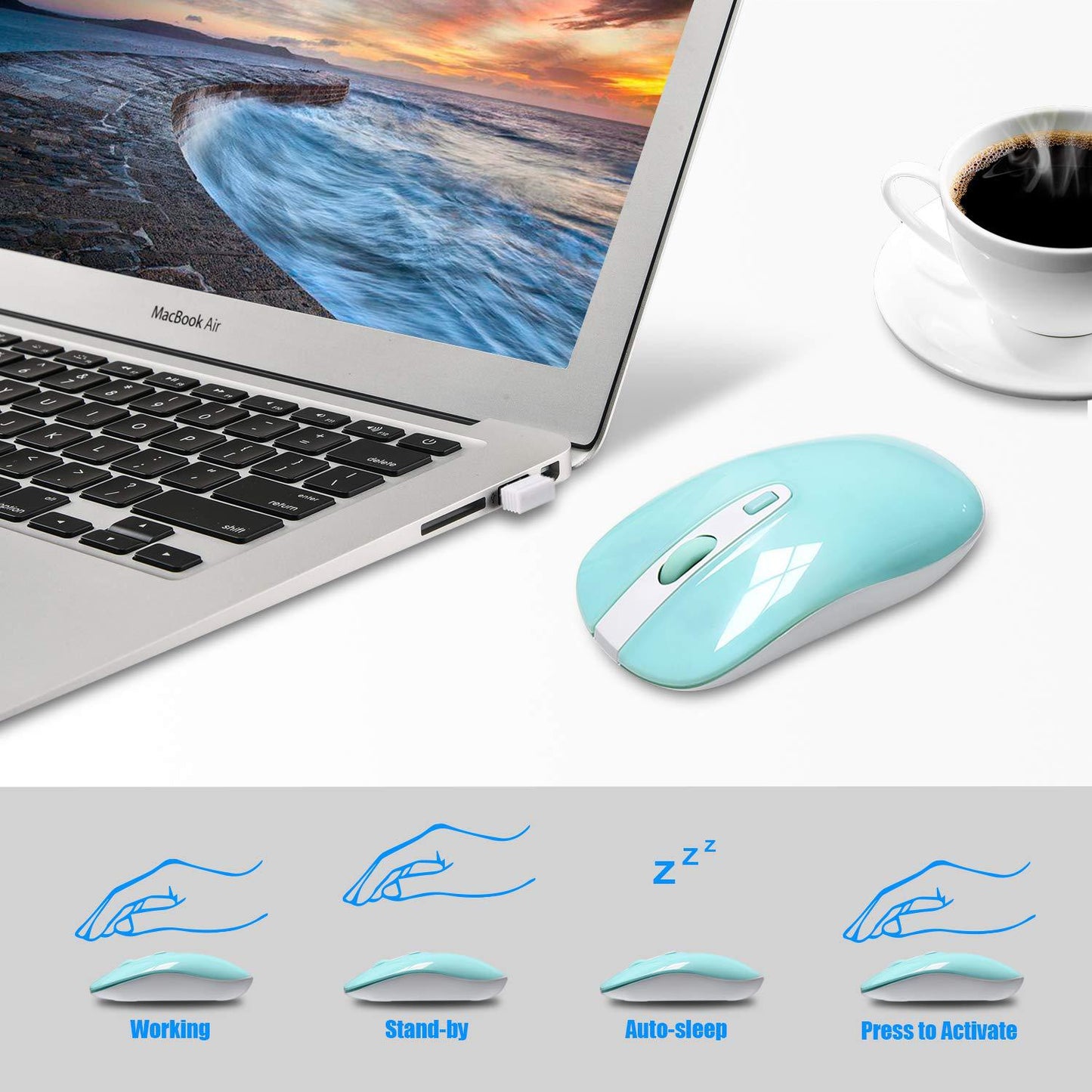 Set Wireless Keyboard & Mouse Slim - Design Moderno 2.4G