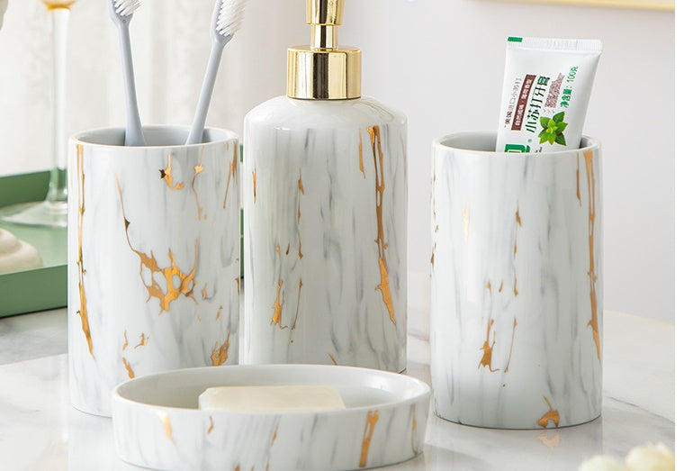 Set Bagno Royal Marble in Ceramica e Marmo