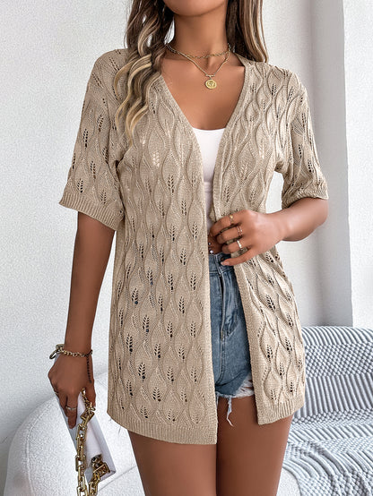 Cardigan Traforato Motivo Foglia (S-XL)