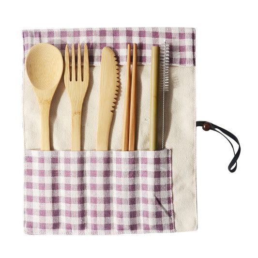 Eco-Bamboo - Set Posate da Viaggio 6 Pezzi
