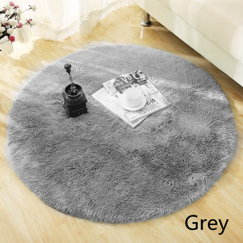 Faux Fur Long Shag Rug – Tappeto Rotondo a Pelo Lungo in Pelliccia Sintetica