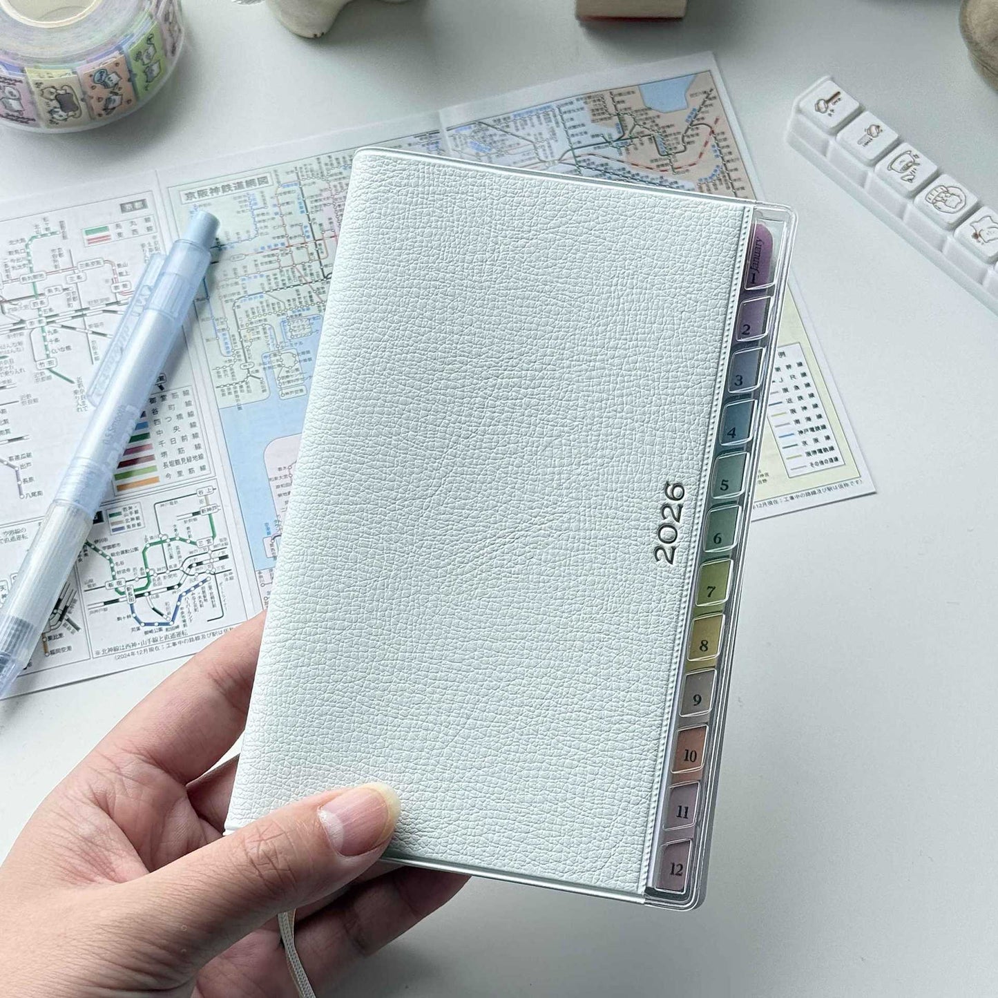 Agenda in Pelle con Indice Arcobaleno