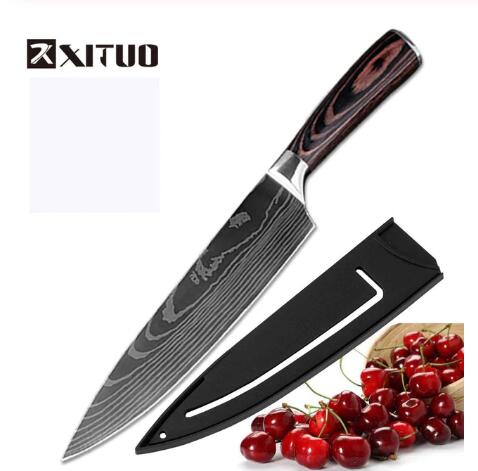 Collezione Coltelli Professionali 'Black Forest' - Acciaio Damascato Laser
