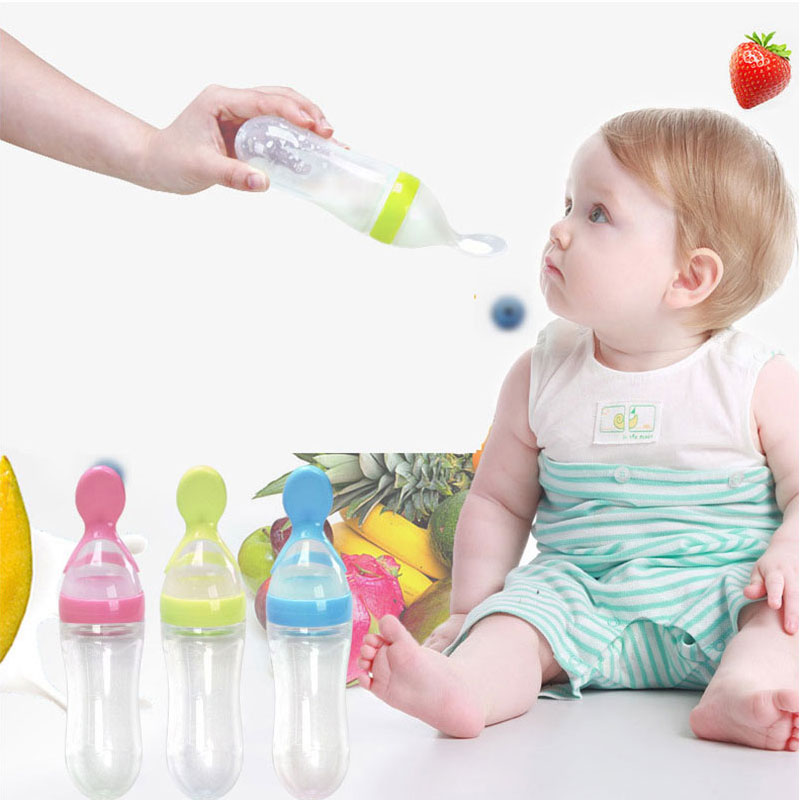 First Bite - Biberon Dosatore con Cucchiaio in Silicone per Omogeneizzati