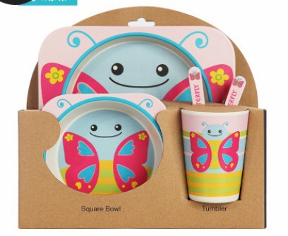 Eco-Bambù Kids Set – Set pappa 5 pezzi in fibra di bambù
