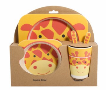 Eco-Bambù Kids Set – Set pappa 5 pezzi in fibra di bambù