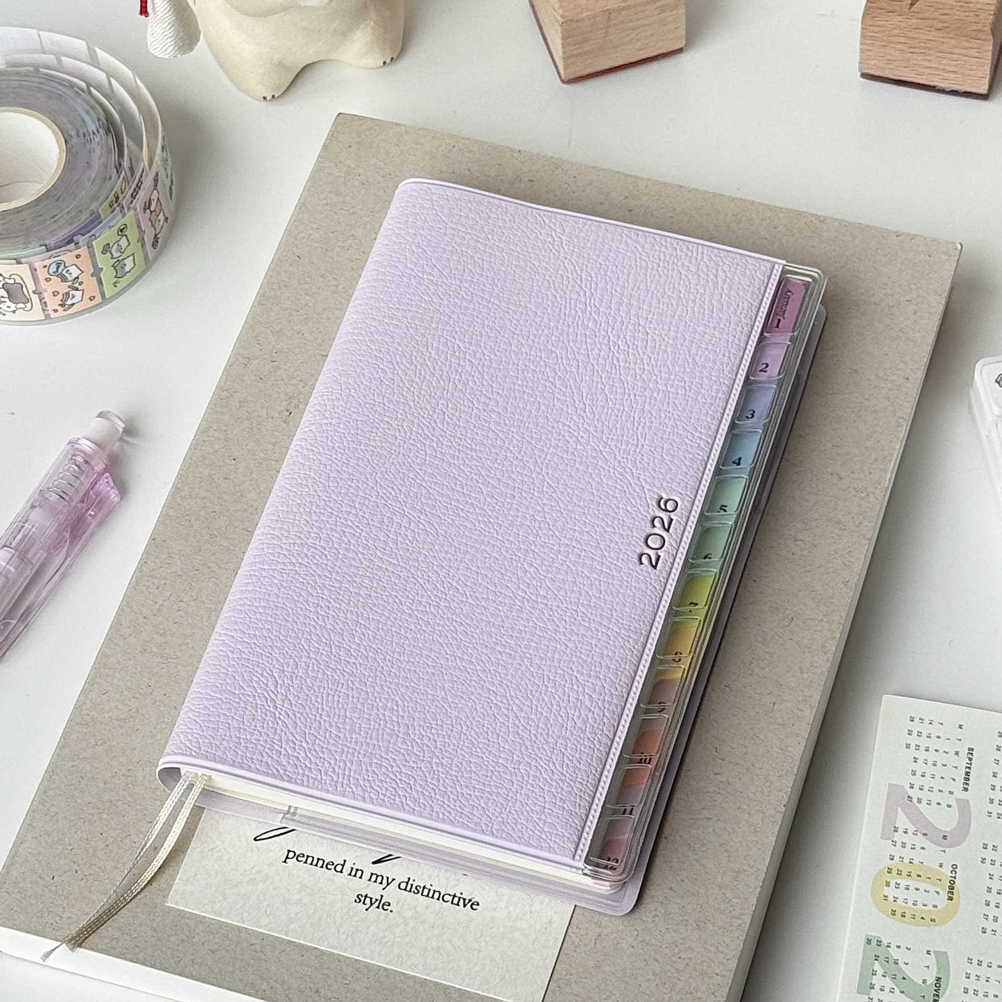 Agenda in Pelle con Indice Arcobaleno