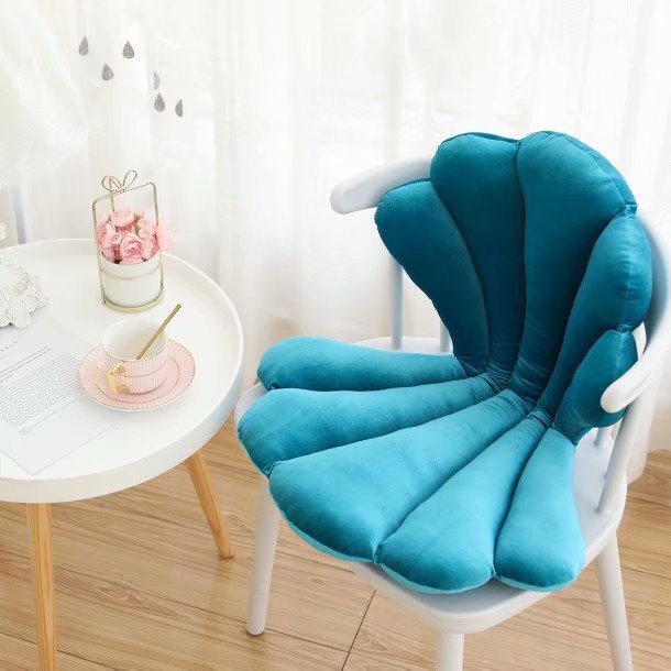 Luxury Velvet Shell Seat – Cuscino per Sedia a Conchiglia in Velluto