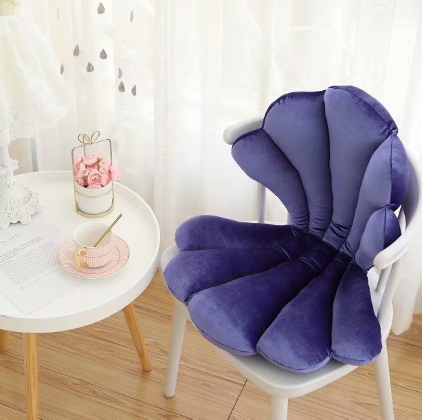 Luxury Velvet Shell Seat – Cuscino per Sedia a Conchiglia in Velluto