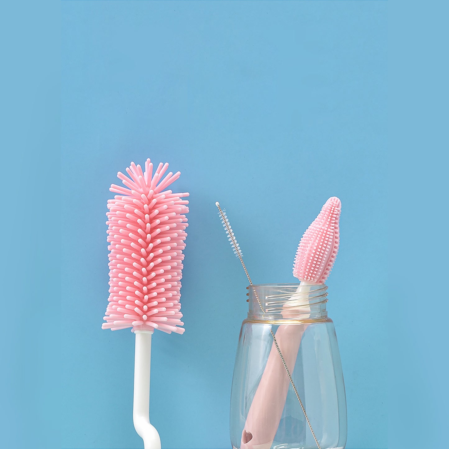 Sparkle Bottle - Set Spazzole in Silicone per Biberon e Cannucce