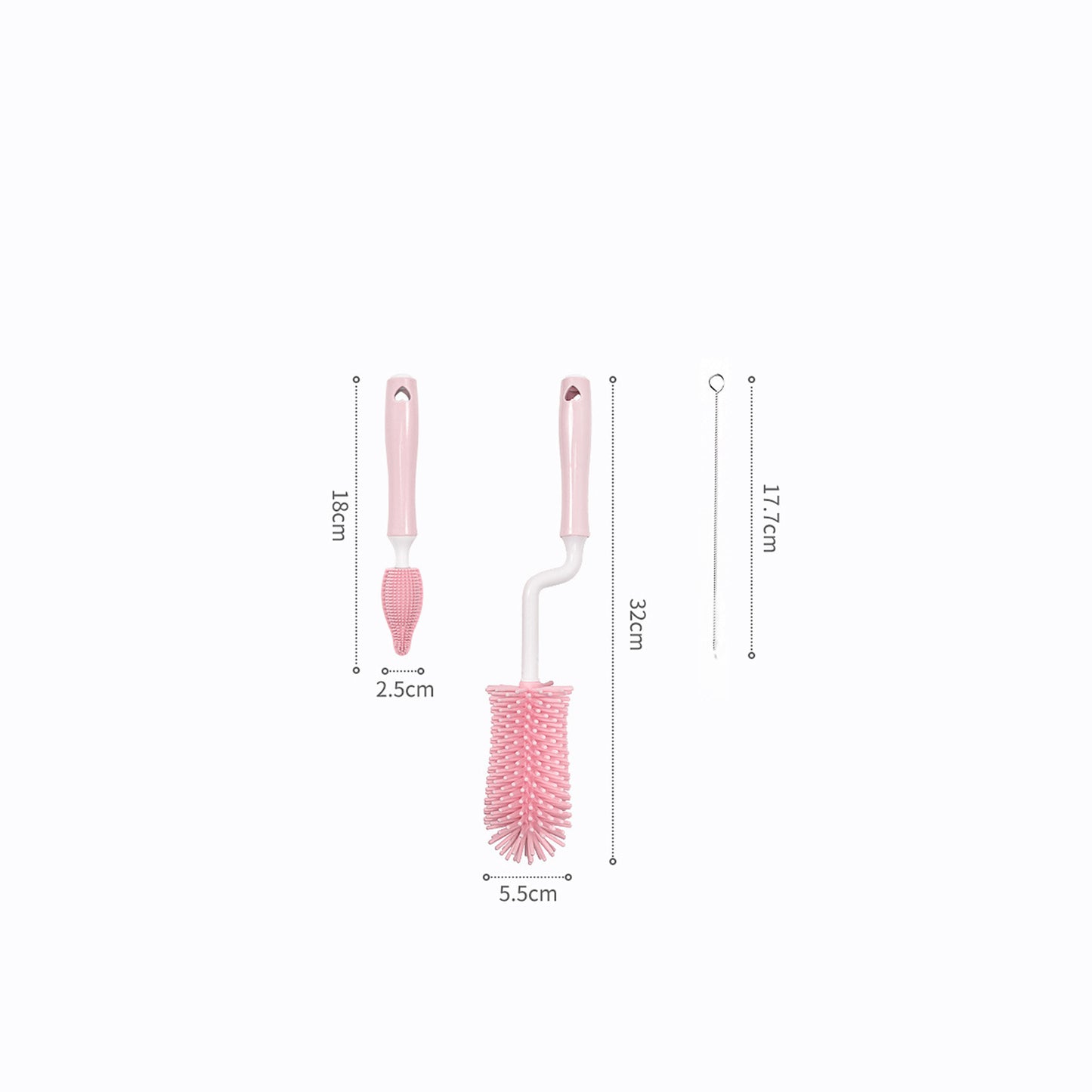 Sparkle Bottle - Set Spazzole in Silicone per Biberon e Cannucce