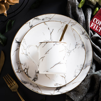 White Marble Aura – Tazza in Ceramica Effetto Marmo