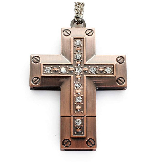 Chiavetta USB Holy Cross in Metallo Cromato (4GB / 8GB / 16GB / 32GB)
