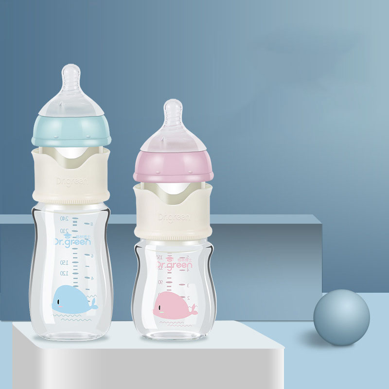 Crystal Clear - Biberon in Vetro Temperato Anti-Colica