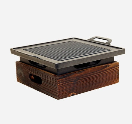 Seoul Style Smoke-Free – Piastra Grill in Stile Coreano con Supporto in Legno