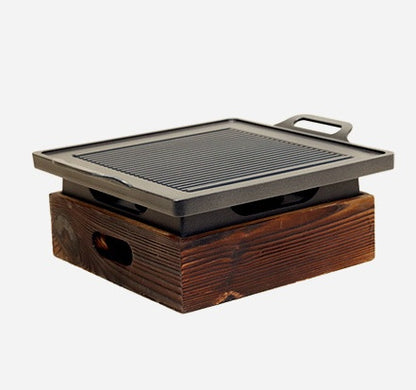 Seoul Style Smoke-Free – Piastra Grill in Stile Coreano con Supporto in Legno