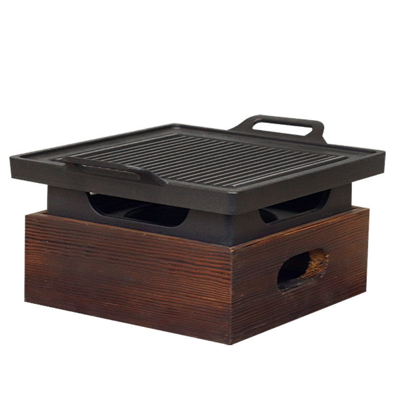Seoul Style Smoke-Free – Piastra Grill in Stile Coreano con Supporto in Legno