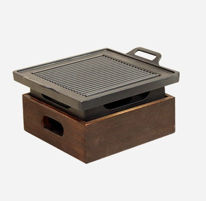 Seoul Style Smoke-Free – Piastra Grill in Stile Coreano con Supporto in Legno
