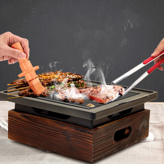Seoul Style Smoke-Free – Piastra Grill in Stile Coreano con Supporto in Legno