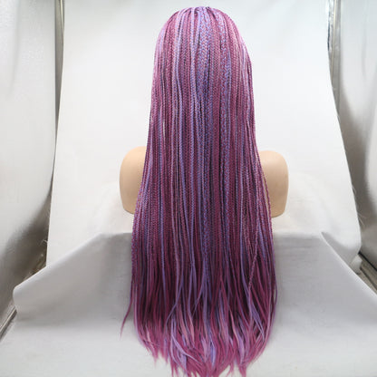 Parrucca con Trecce Colorate Sfumate