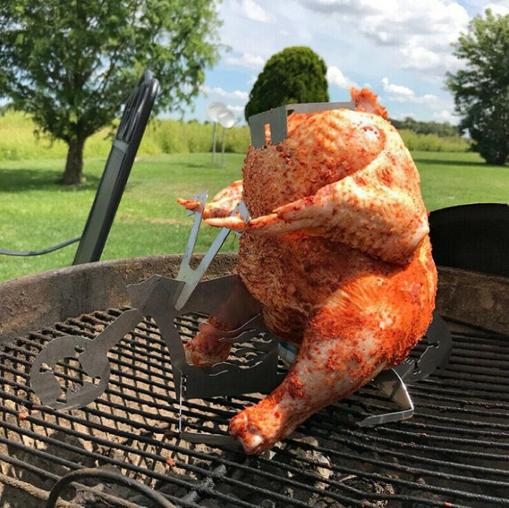 Funny Biker Roast – Supporto per Pollo Arrosto in Acciaio a Forma di Moto