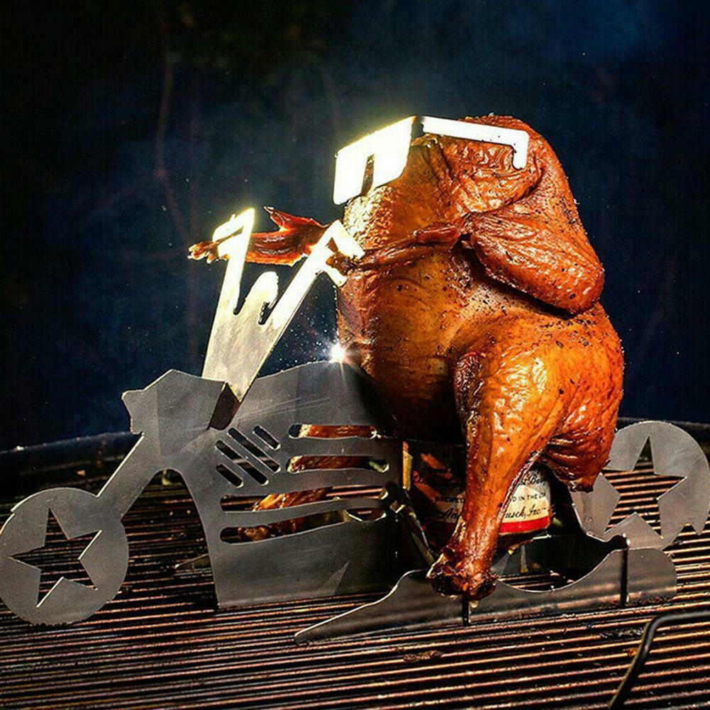 Funny Biker Roast – Supporto per Pollo Arrosto in Acciaio a Forma di Moto