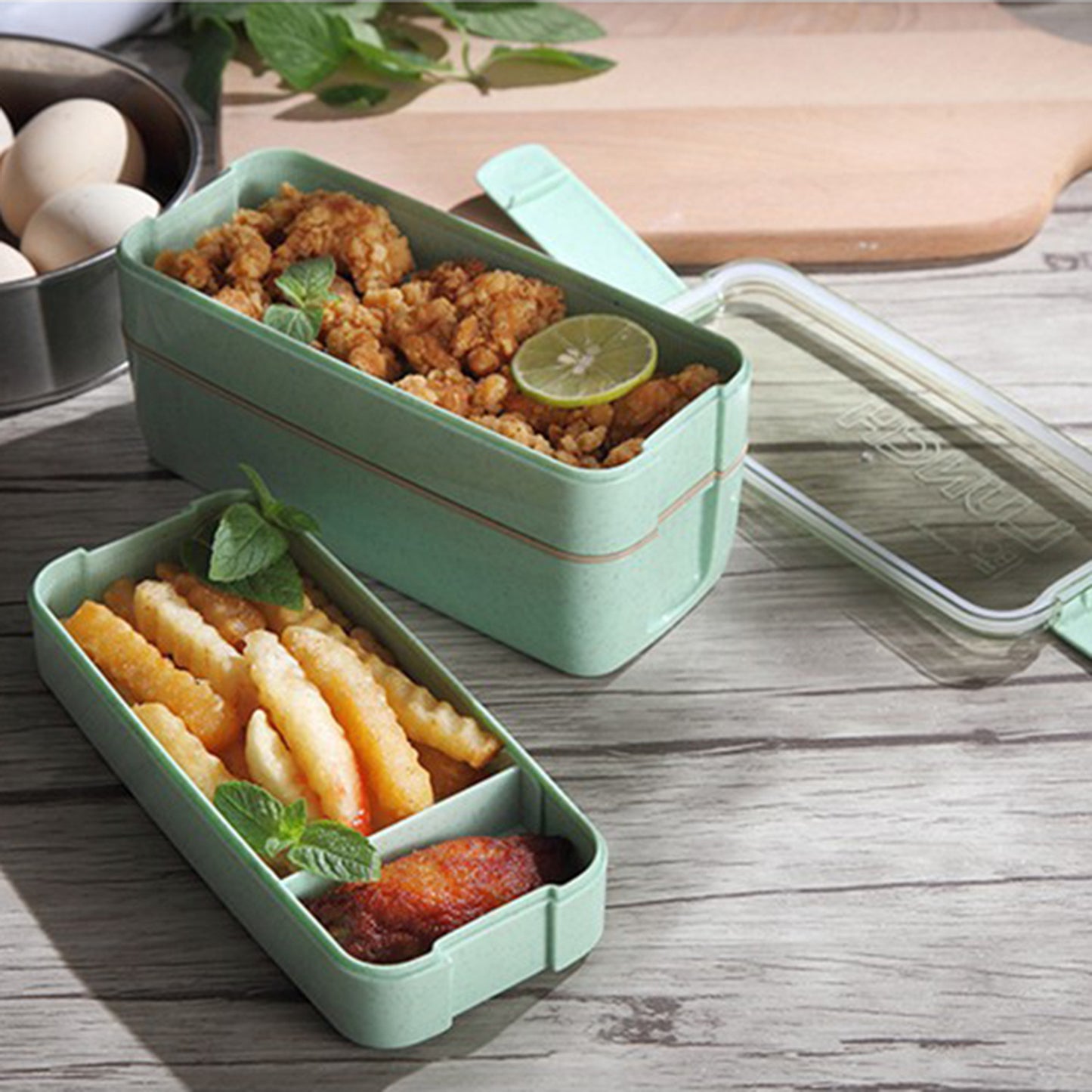 Lunch Box Eco 3-Layer in Fibra di Grano